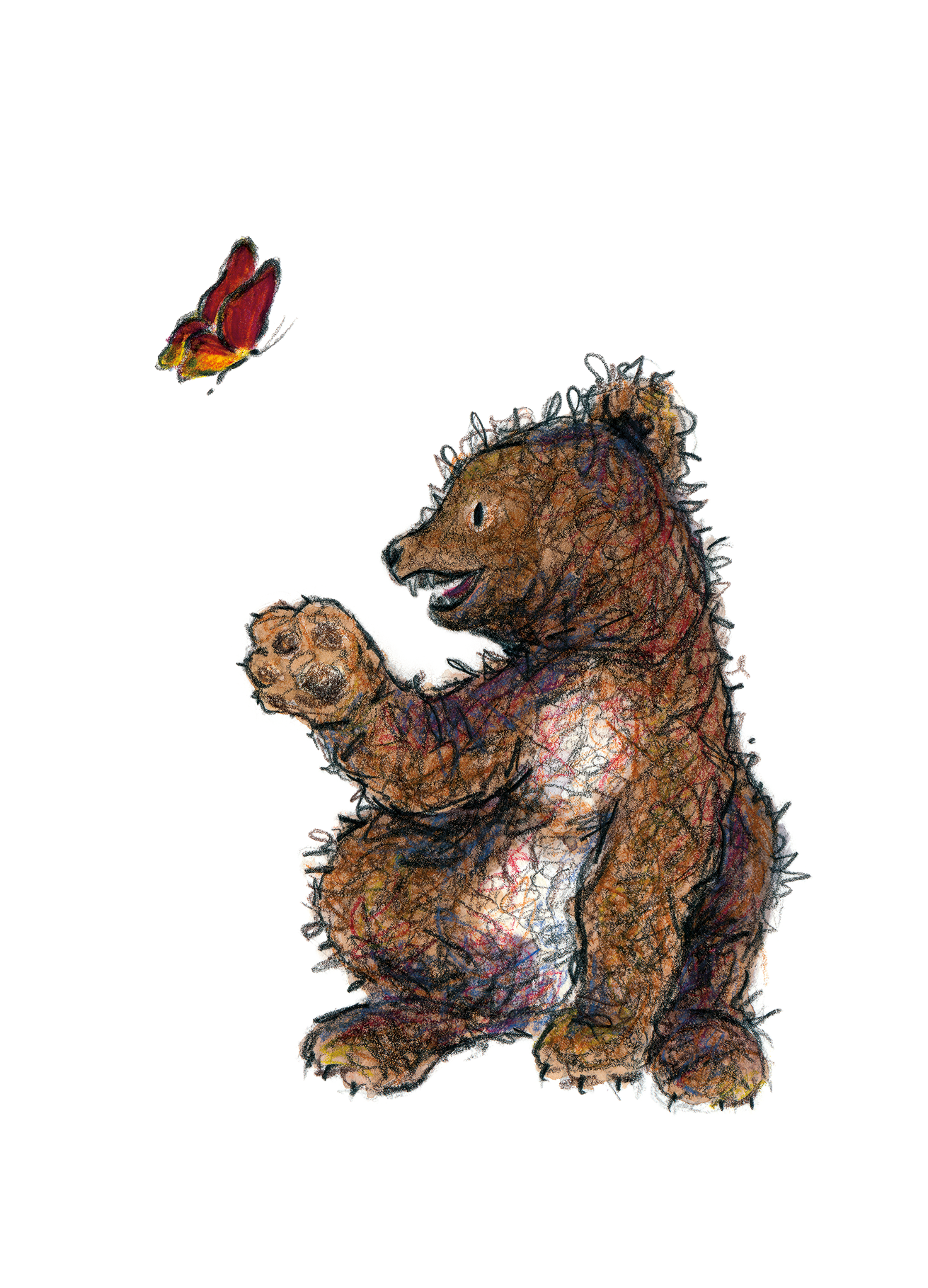 Playful bear cub